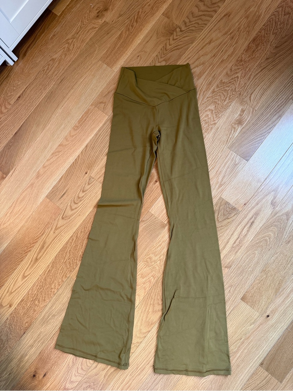 aerie Olive Green High-Rise Flare Yoga Pants